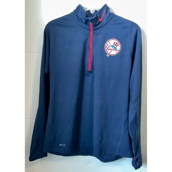 Nike Tops - New York Yankees Pullover Womens Large Navy 1/4 Zip‎ Nike Dri Fit MLB Running